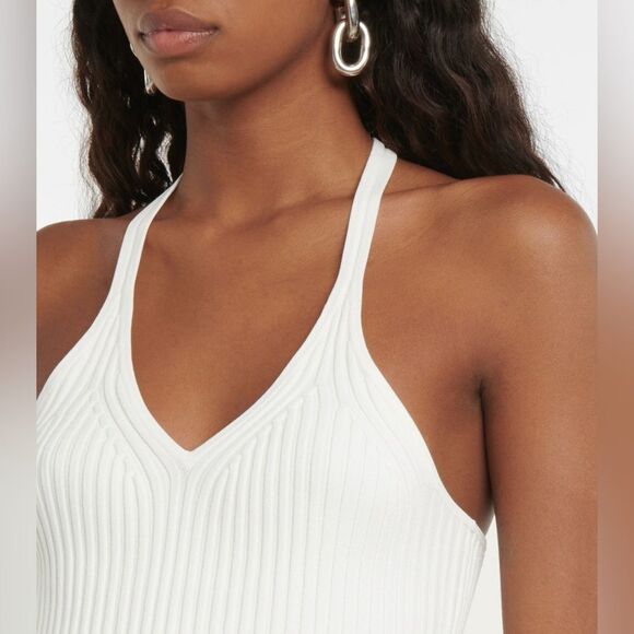 HELMUT LANG Ribbed Racerback Sweater Knit Tank Top - Picture 2 of 11